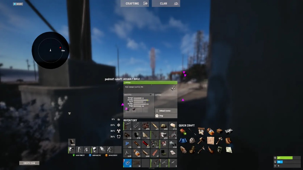Rust Cheats Features Rust cheat aimbot FOV and scientist ESP preview