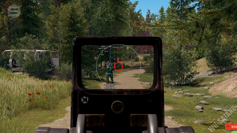 Rust cheat aimbot and ESP in-game preview